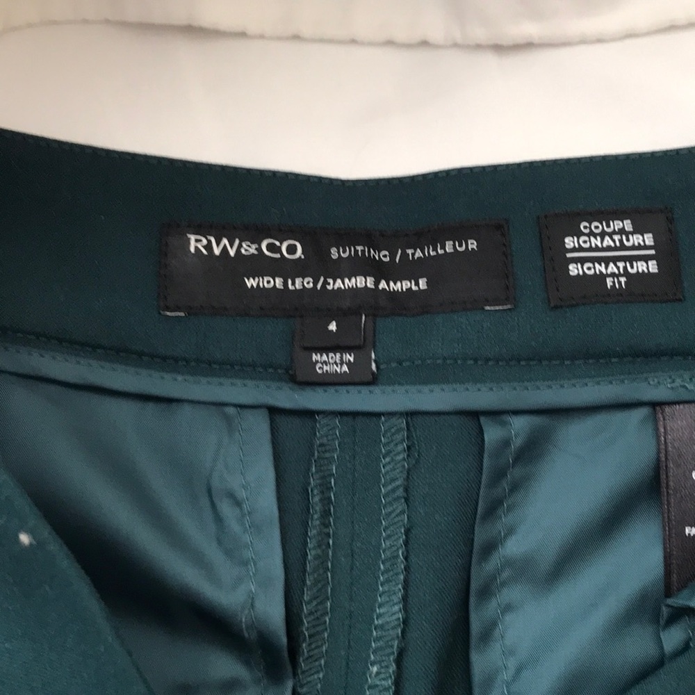 Green wide leg dress pants